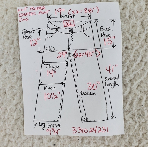 Propper Edgetec EMS Tactical Cargo Pant 16L 38x30 Black Straight Relaxed NWT New - Picture 5 of 16